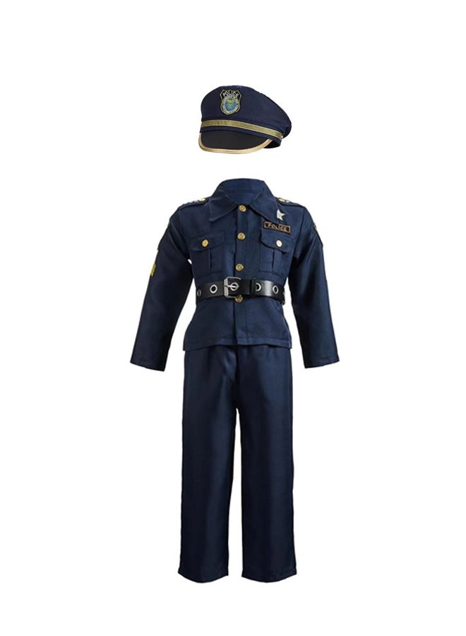 4 Pcs Police Costumes for Kids,Dress Up Role Cosplay,Party Pretend Play-Gift for Kids Ages 3-10 Years Birthday